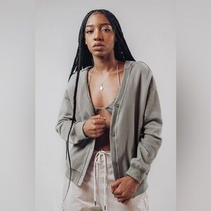 New with Tags Sage Green Organic Cotton Cardigan Size S